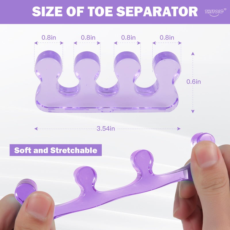 THSTOIC Toe Separators for Women  Pedicure Toe Spacers & Spreaders - Yoga Relax and Finger Dividers  Gel Silicone Toe Separators for Pedicure  Nail Polish  Toenail Painting (2-Pairs) - Image 2